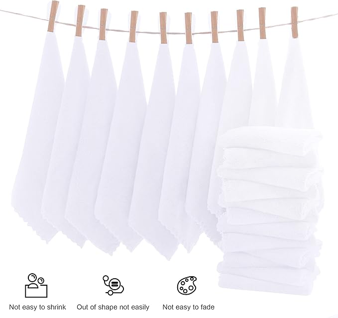 MOONQUEEN Ultra Soft Premium Washcloths Set - 12 x 12 inches - 72 Pack - Quick Drying - Highly Absorbent Coral Velvet Bathroom Wash Clothes (White)
