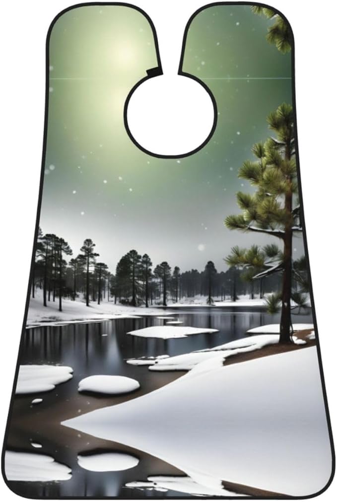 Pine Needle Tree Winter Print Beard Bib Apron For Men, Beard Hair Catcher For Men Shaving Trimming,Beard Cape Cloth