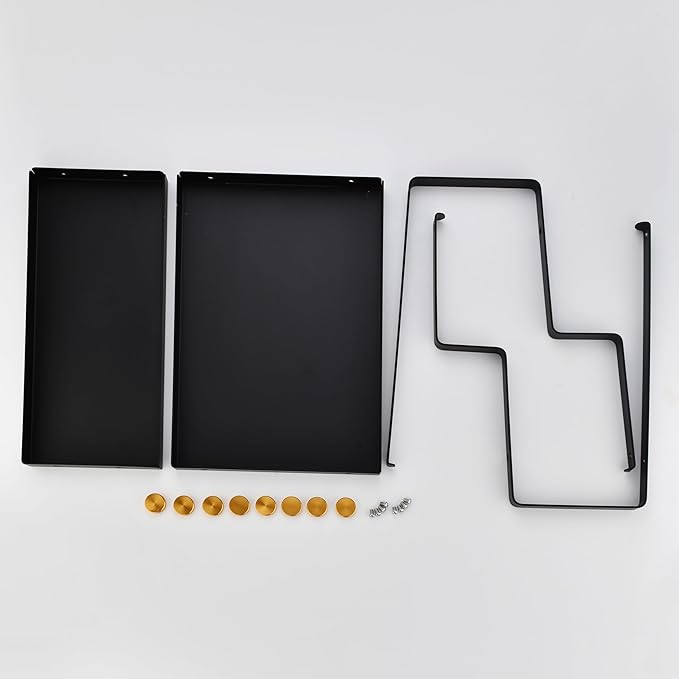 FFK 2 Tier Countertop Organizer, Cosmetic Organizer, Storage Shelf for Cabinet, Countertop, Pantry, Desktop, Ideal for Bathroom, Kitchen, Office (Black)
