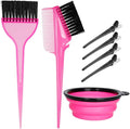 MOONMINI Hair Dye Color Brush and Bowl Set, Color Bowl Brushes Tool Mixing Bowl Kit Tint Comb for Hair Tint Dying Coloring Applicator (Pink&Black)