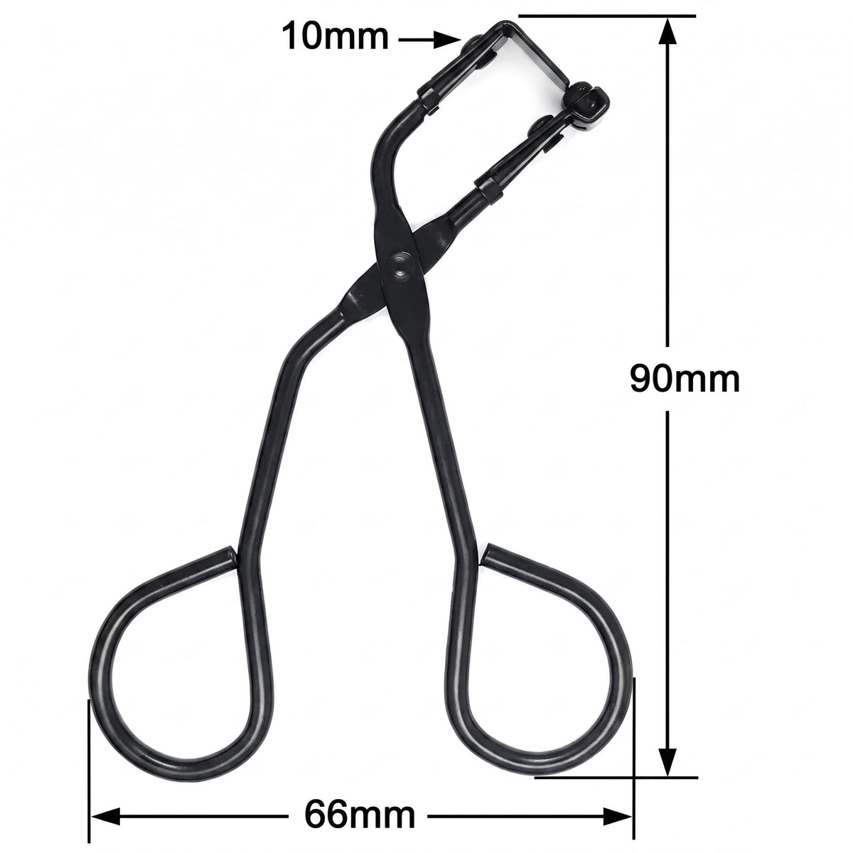 2 Pcs Eyelash Curler with Refill Pads - Mini Lash Curler for All Eyelash Shapes - Professional 2-in-1 Beauty Kit with Precision Tweezers - Stainless Steel Design for Perfect Control (Black+Silver)