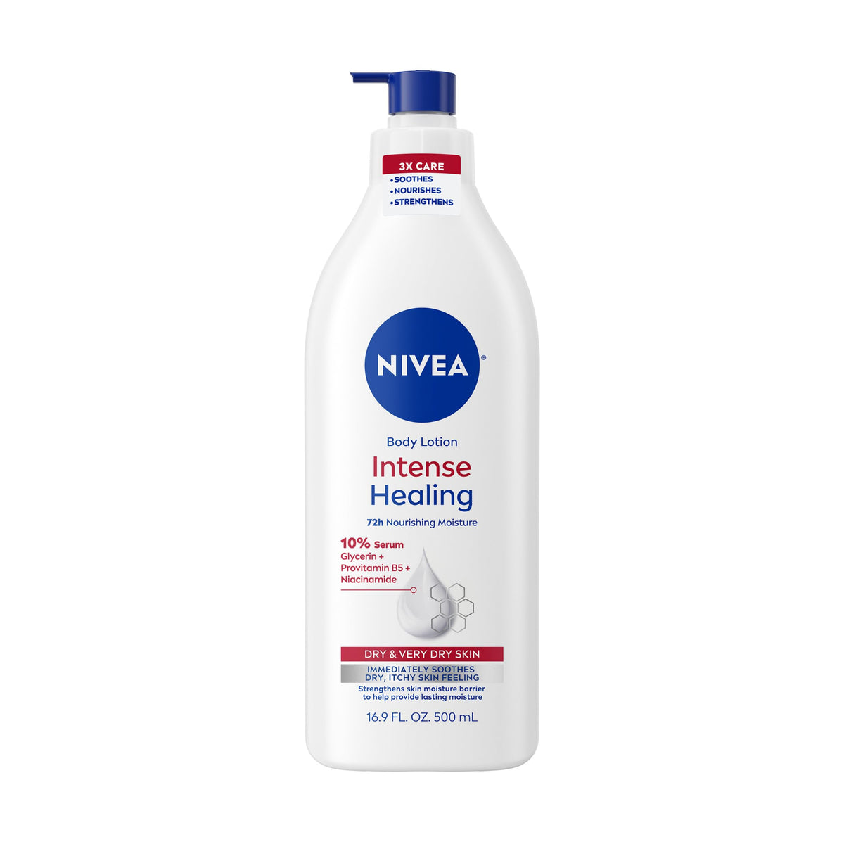 NIVEA Intense Healing Body Cream for Dry, Itchy Skin, 10% Serum, 33.8 Fl Oz