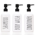 HOMCDALY Shampoo and Conditioner Dispenser Set of 3, 21oz Shower Soap Bottles with Pump, Refillable Shampoo Conditioner Body Wash Dispenser, Bathroom Shower Shampoo Bottles, shampoo container(P-White)