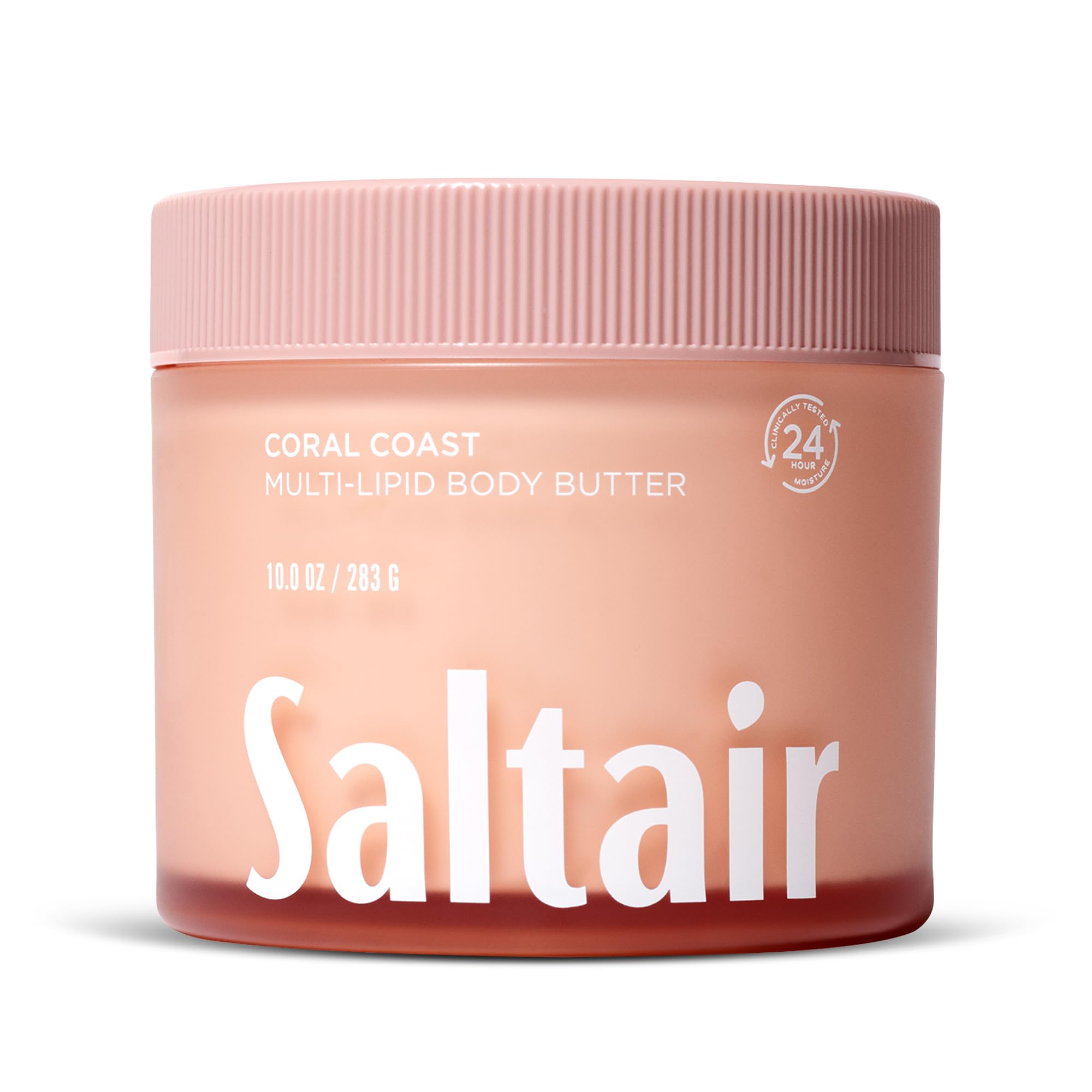 Saltair Multi-Lipid Body Butter – Hydrating 24-Hour Moisture – Body Cream for Soft Skin & Barrier Support – Ceramides, Coconut Oil & Shea Butter for Dry Skin Care – Coral Coast, 10oz