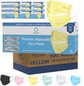 Litepak 500pcs Premium Disposable Face Mask SOFT 3ply Nose Wire - Yellow