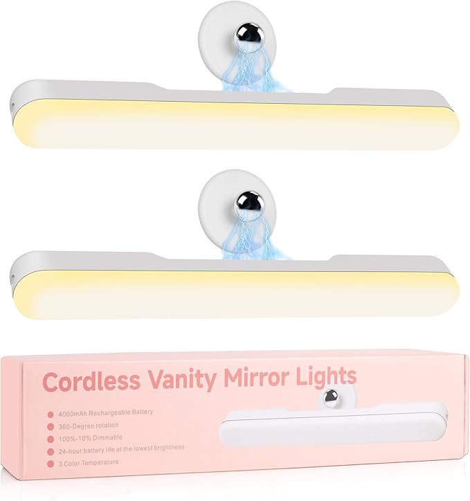 cambk Set of 2 Vanity Makeup Lights for Mirror