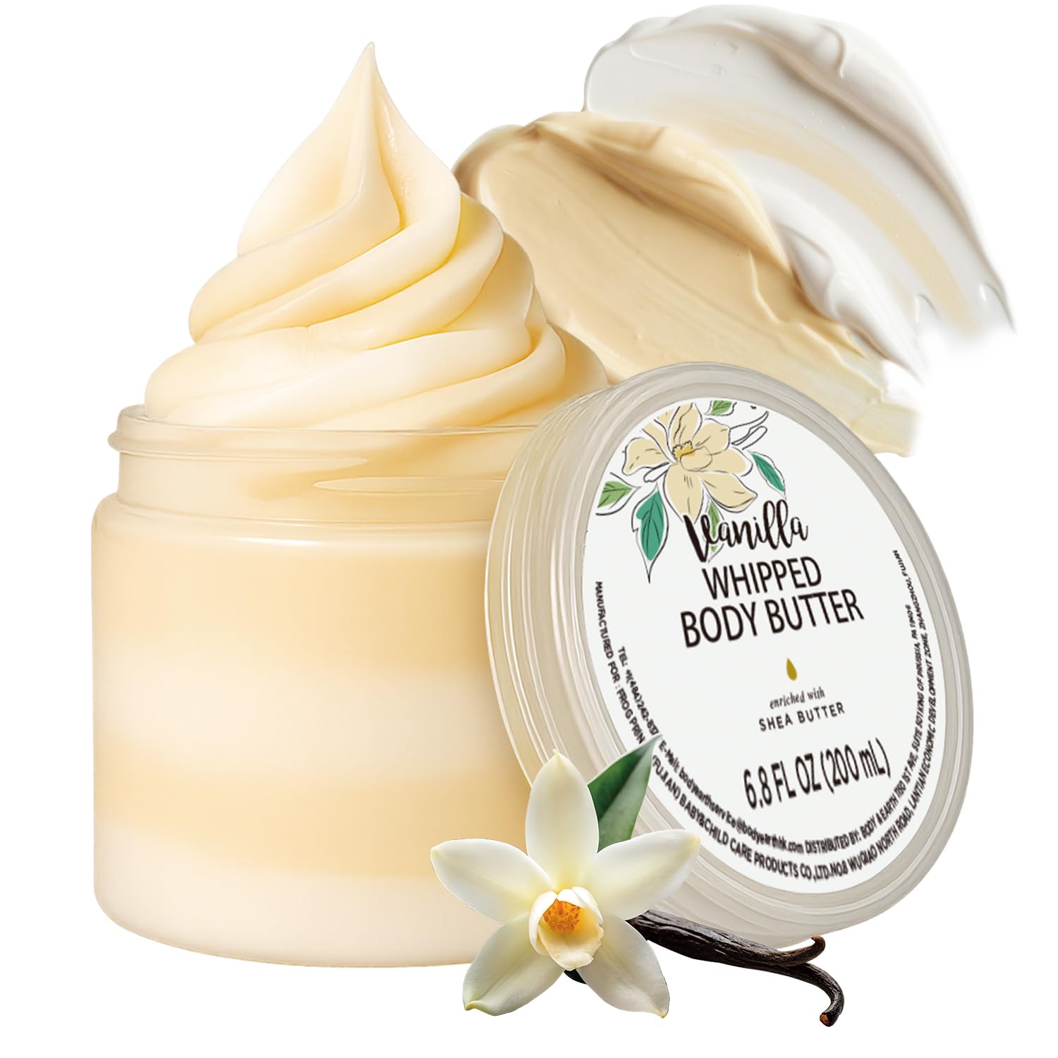 Embleaf Vanilla Whipped Body Butter, Shea Body Butter for Women Dry Skin, Natural Vanilla Lotion for Body Moisturizer-Deep Moisturizing and Softening-6.8 floz(200ml)