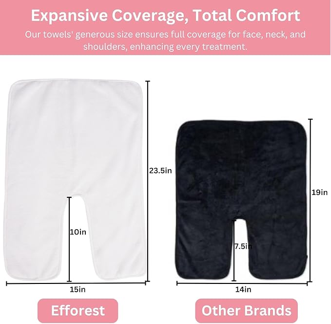 Efforest Facial Towels for Estheticians – Microfiber Soft Spa Towel for Skincare, Massage & Professional Use (White, Pack of 5)