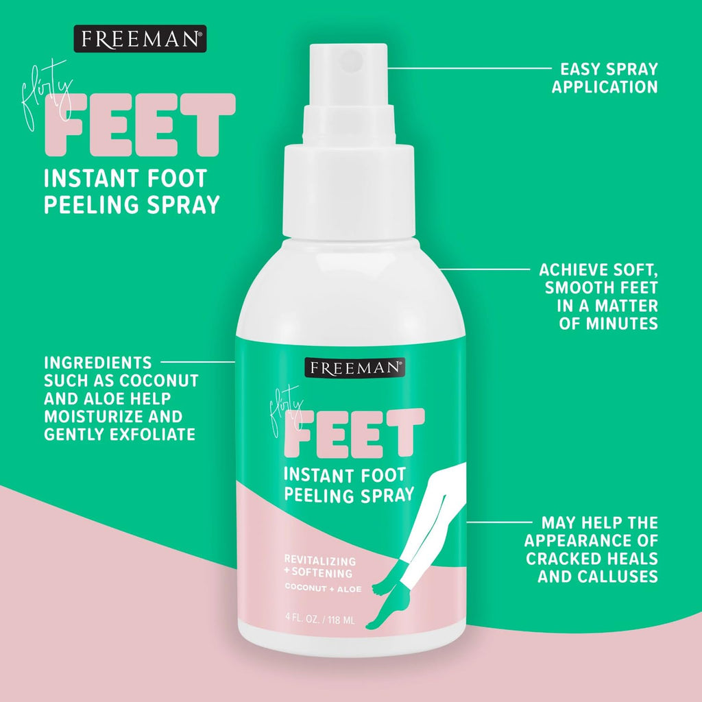 Freeman Flirty Feet Instant Foot Peeling Spray, Foot Mask, 4 fl oz