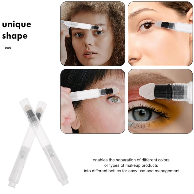 PACKOVE 2Pcs 3Ml Sponge Tip Press Pen Cosmetic Packaging Material for Lip Gloss Cream Foundation Concealer Dispenser Makeup Applicator