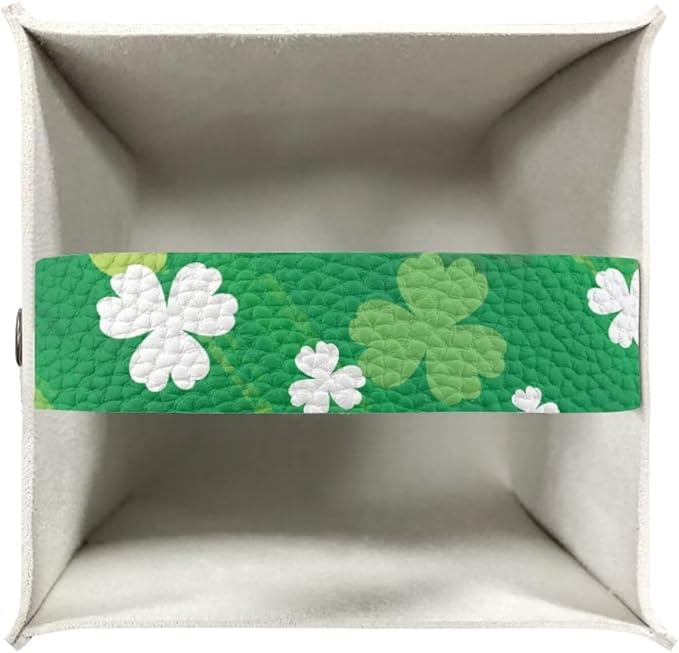 St. Patrick Lucky Grass Stripe Tissue Box Cover Square Tissue Covers Tissue Dispenser Car Tissue Box Holder Cover for Home Decorations