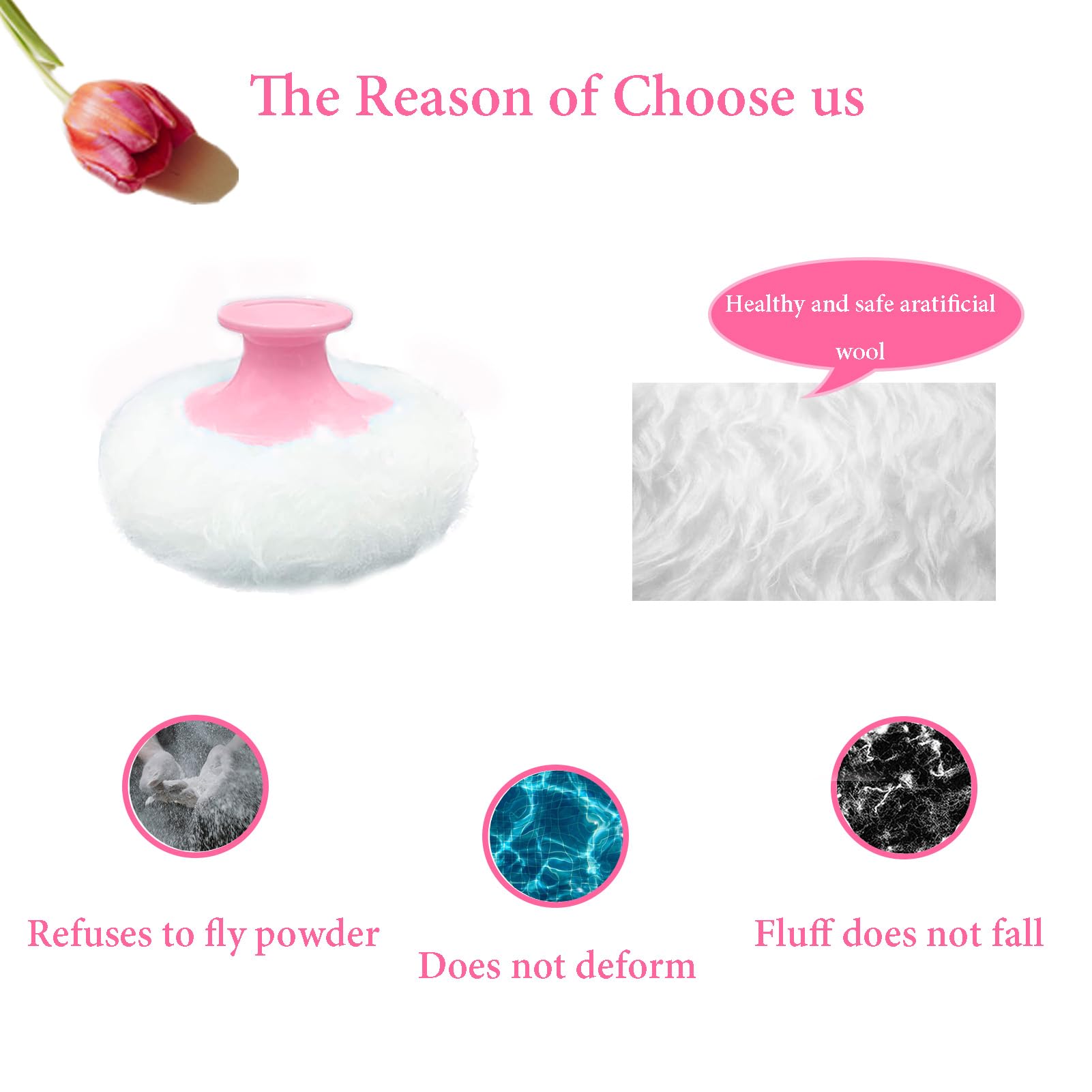 Qopoto Body Powder Puff and Container for Dusting Powder (Ormosia)