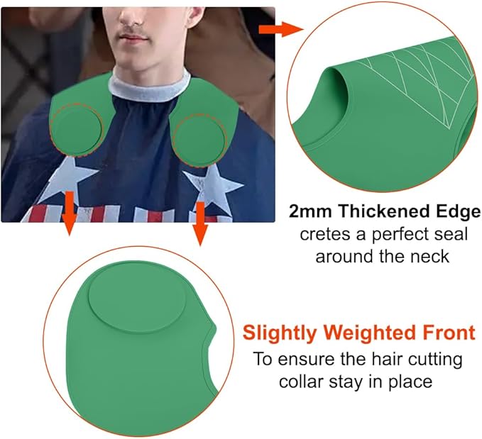 Derkerry Silicone Hair Cutting Guide Collar Waterproof Cutting Mat - Green