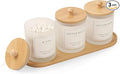 3 Pack Qtip Holder - Bathroom Organizers and Storage, Cotton Round Holder Cotton Swab Dispenser Cotton Ball Holder with Tray, Glass Apothecary Jars with Lids, Bathroom Containers for Floss Pick