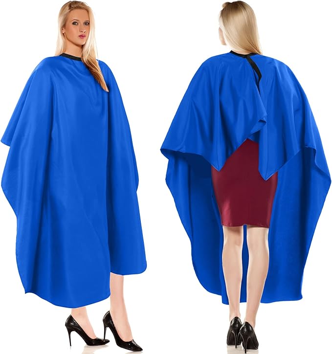 Wesiti Pcs Barber Cape 64 x 56'' Large Waterproof Hair Cutting Salon Cape Adjustable Snaps for Hair Dye Salon Stylist Supplies(Blue,12)