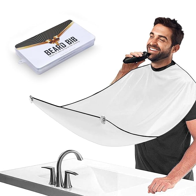 Showvigor Beard Bib for Men, Shaving Hair Catcher Apron with 2 Suction Cups
