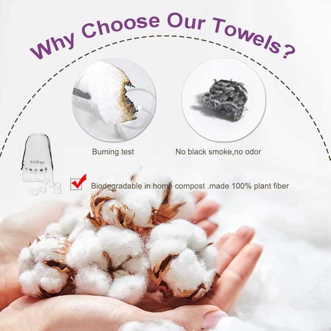 Atitifope Compressed Facial Towels Travel Pack (100 Count)