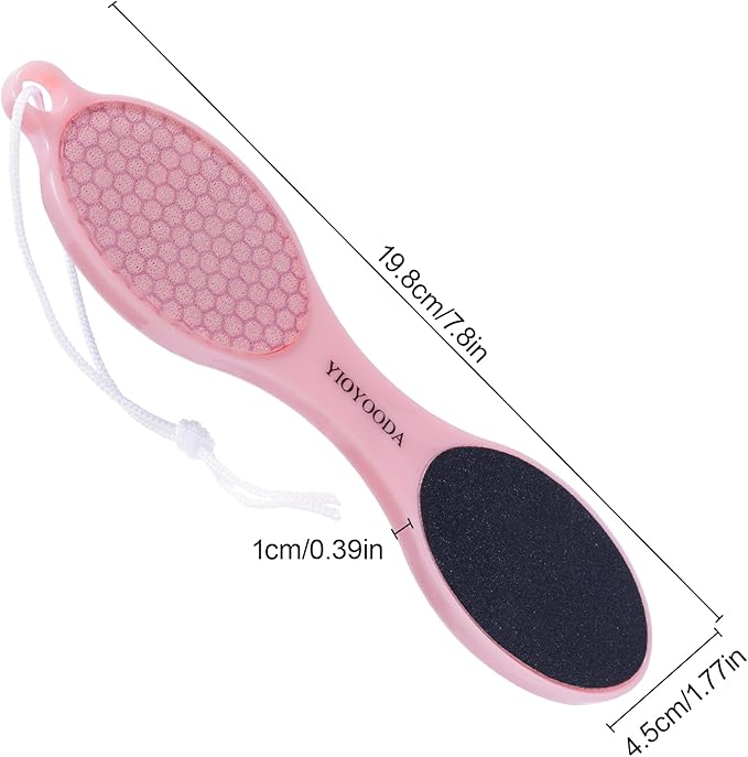 4-in-1 Nano Glass Foot Callus Remover, Professional Foot File (Glass, Rasp & Sand Paper), Durable Foot Scrubber Pedicure Tools for Hard and Dead Skin Remover, Soft Smooth Feet, 2 Pcs Pink