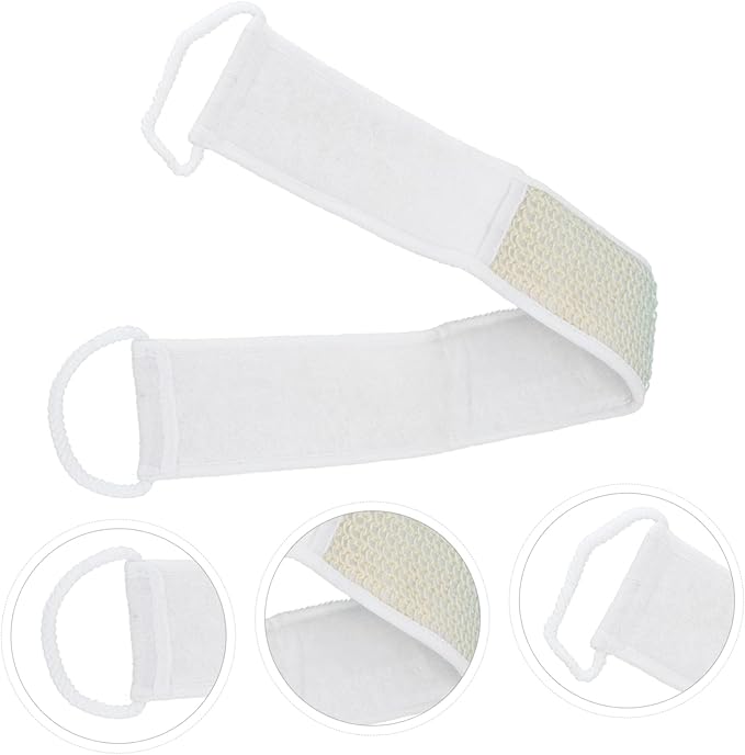 Ipetboom 2pcs Back Scrubber Bath Towels Soft Exfoliating Shower Tool with Long Strap for and Cleansing Safe for All Skin Types for Daily Use
