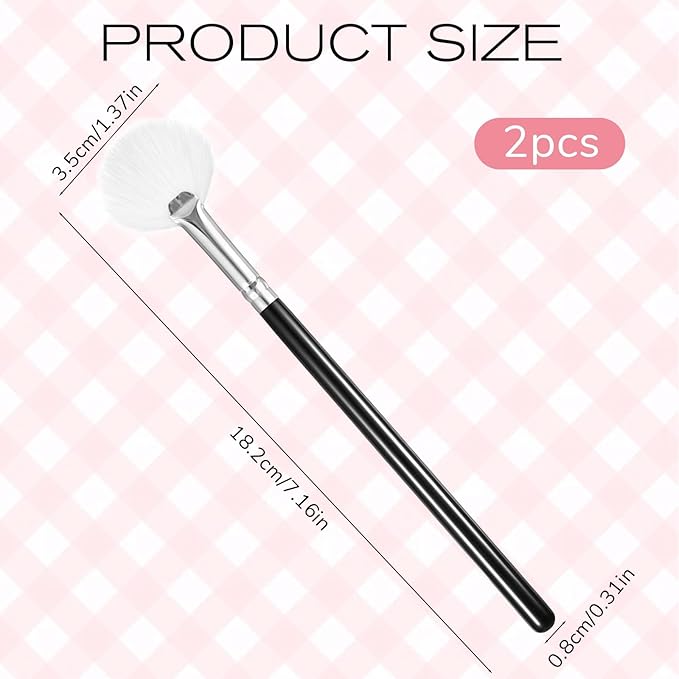 Psiriol 2PCS Highlighter Brush Fan Brush for Face Highlighting