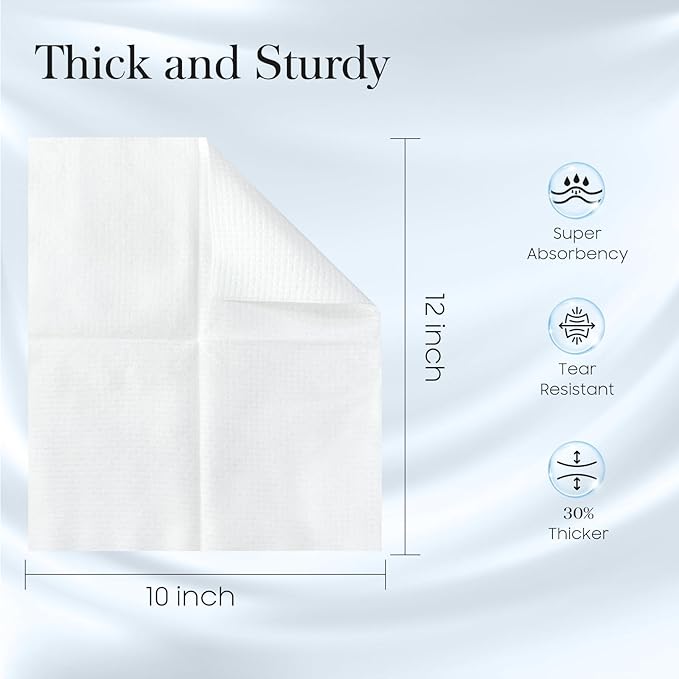 2 Pack of 50 count XL Disposable Face Towels 10” x 12”, 100% Viscose Fibre, Soft & Skin Friendly Face Towelettes Disposable, Facial Tissue Wipes for Women Cleansing