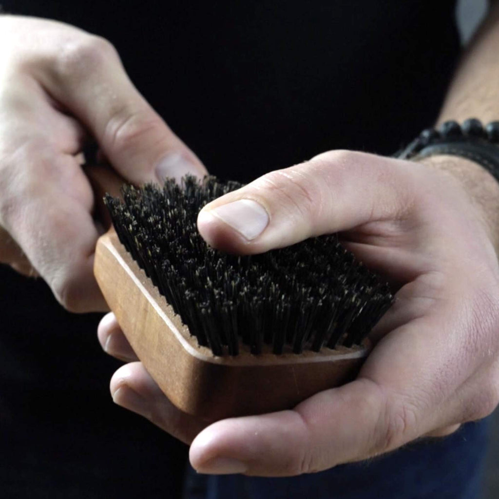 ZilberHaar Major Hair & Beard Brush, Stiff Boar Bristles, Natural Hardwood