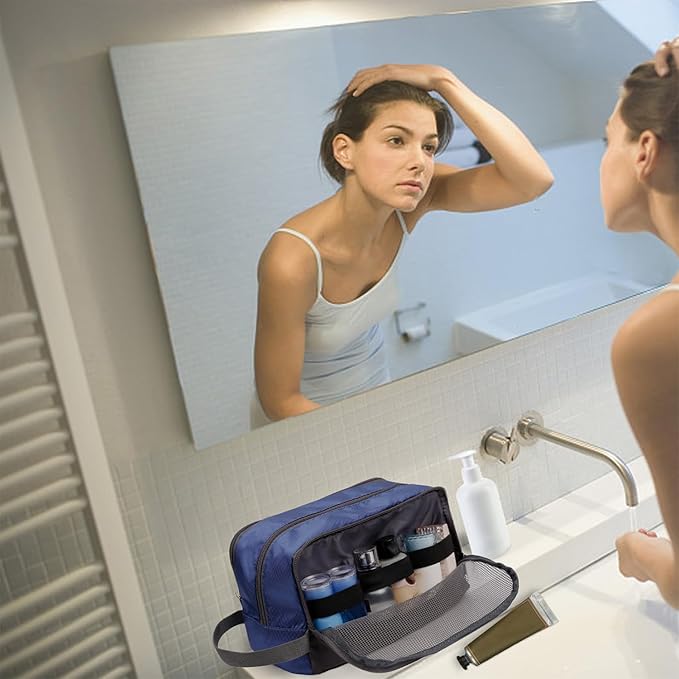 WANDF Travel Toiletry Bag for Men, Small Dopp Kit for Toiletries
