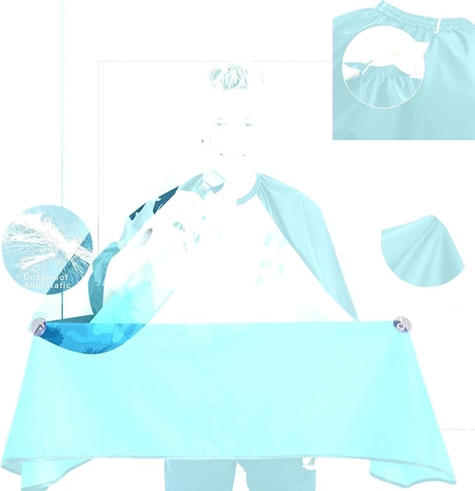 Visesunny Anti-Static Hair Cutting Cape With Snap Closure - Professional Salon Cape - Polyester Barber - Water-Resistant - Adjustable Snap