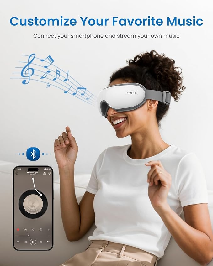RENPHO Eyeris 1 Eye Massager with Heat, FSA Eligible HSA, Heated Eye Mask for Eye Strain, Dry Eyes & Head Tension, Relaxing Birthday Gifts for Women and Men