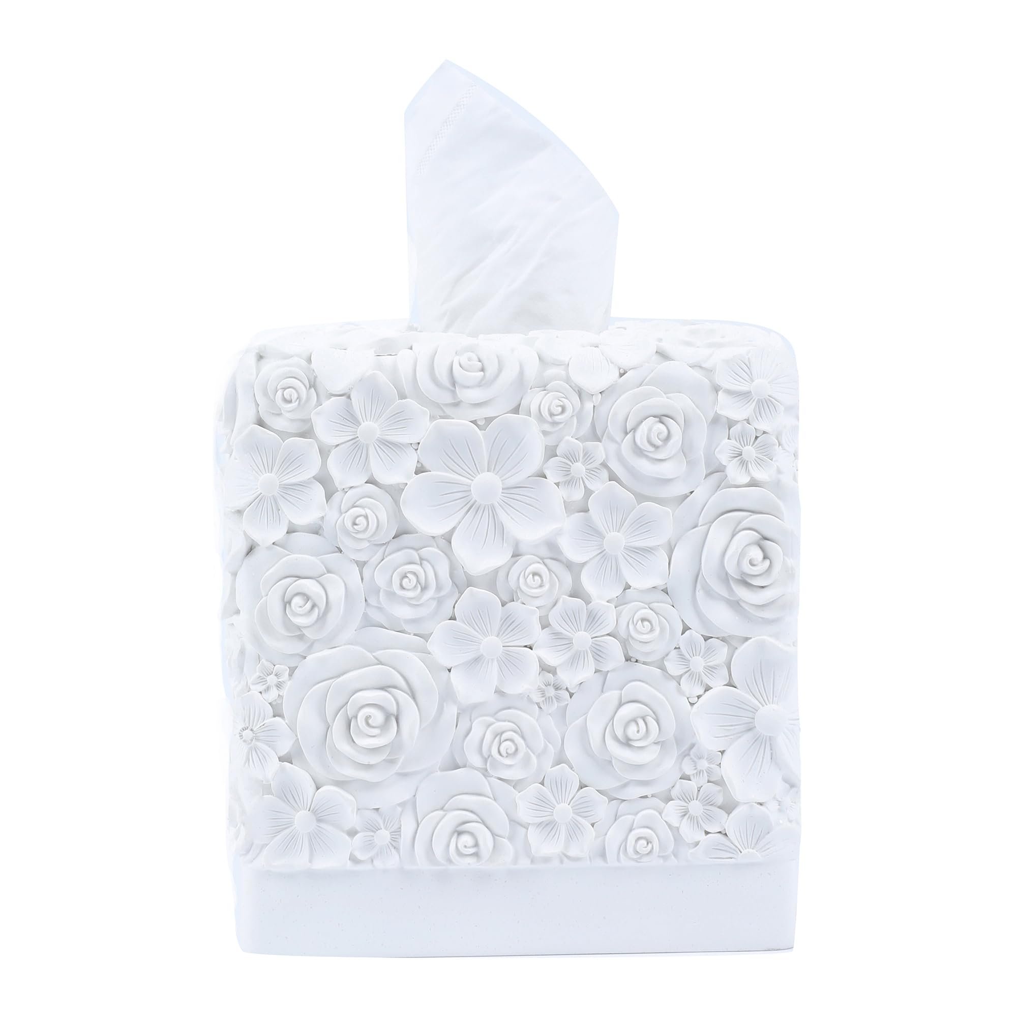 Hymmah Modern Square Tissue Box Cover Holder,Bathroom Accessories Decor Unique Design Tissue Box Cover for Bathroom Vanity Counter Tops Also Great for Bedrooms and Living Rooms