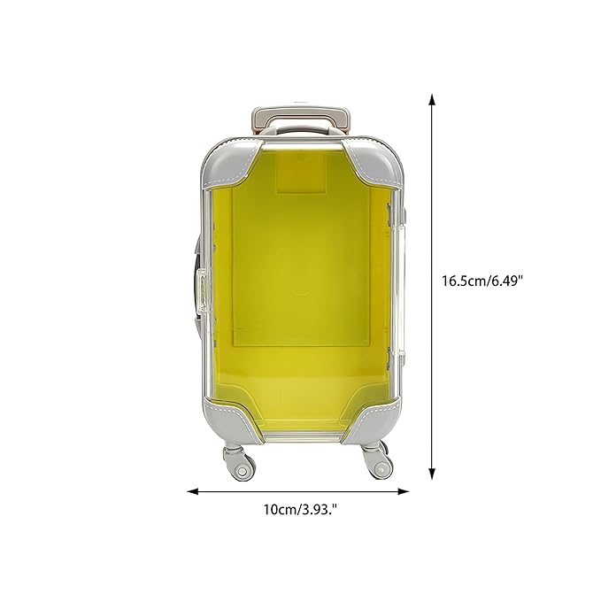 Kiyza False Eyelash Storage Box, Portable Travel Organizer Mini Luggage False Eyelash Tray Makeup Tool (YELLOW)