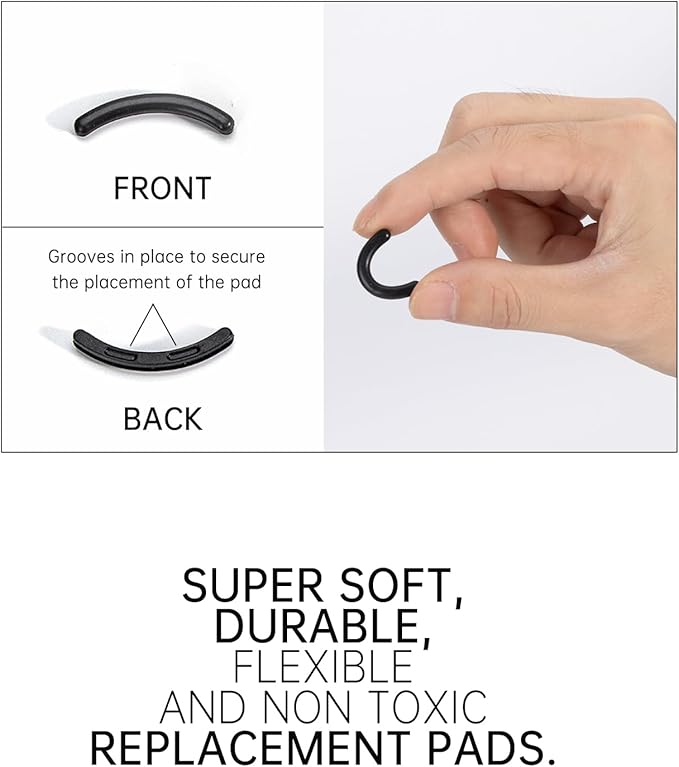 Eyelash Curler Refill Pads Compatible with Shiseido,Eyelash Curler Refill,Silicone Lash Curler Refill Pads Compatible with Revlon Elf Shu uemura,24PCS (Black)