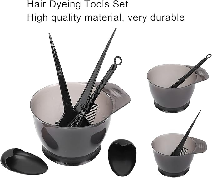 Dioche 5-Piece Professional Hair Coloring Kit – Ergonomic Brush, Deep Mixing Bowl, Tail Comb & Salon Tools for Use