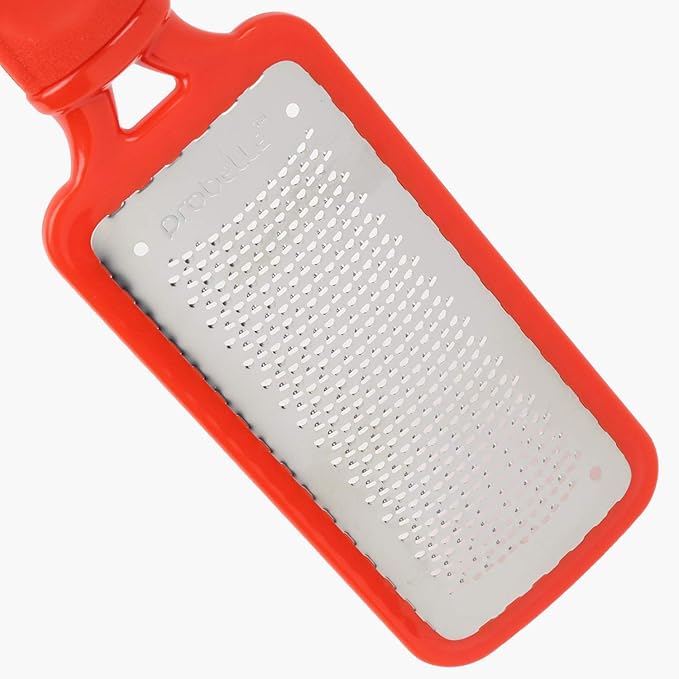 Probelle Colossal Foot Rasp Metal Foot File, Callus Remover for Pedicure Foot Spa, Stainless Steel Foot Scrubber, Dead Skin Remover, Best Foot Care Scraper, Instant Results, Removable Handle, Red