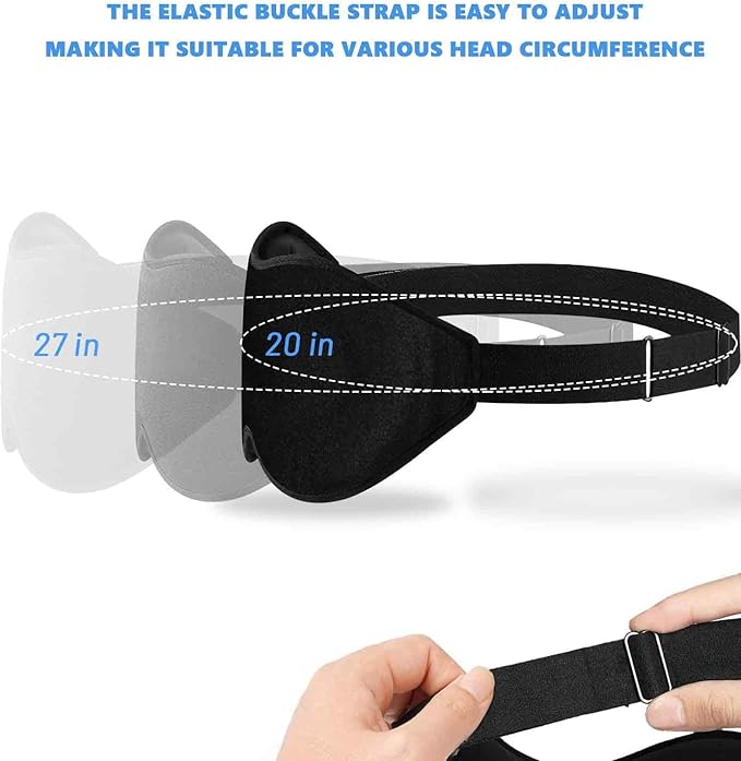 Sleep Eye Mask for Men Women, Lash Extensions 3D Sleeping Mask, Travel Blackout Night Blindfold Eye Shade Cover with Adjustable Strap (Black)