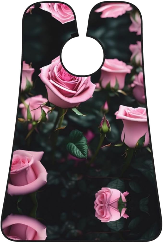 Pinks Rose Print Print Beard Bib Apron For Men, Beard Hair Catcher For Men Shaving Trimming,Beard Cape Cloth