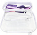 YOQIVEXU 3 Pcs Clear Hard Zipper Case, Hard Shell Plastic Clear Organizer Bag, Transparent Makeup Pouches, Portable Box for Travel Toiletries Storage Bins (White)