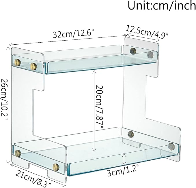 FFK Bathroom Organizer Countertop, 2 Tier Bathroom Counter Organizer Kitchen Spice Rack Cosmetic Organizer,Countertop Storage for Bathroom, Kitchen, Living Room, Bedroom, Dressing Table