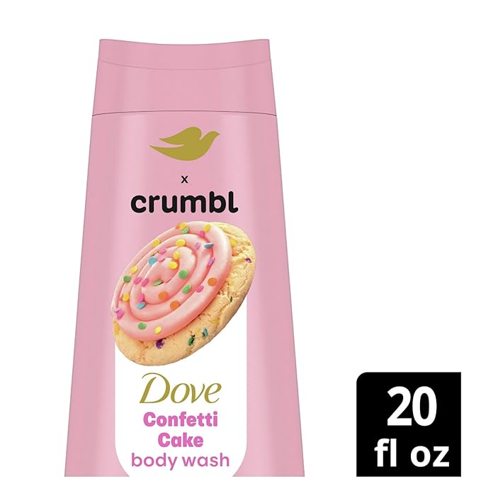 Dove Moisturizing Confetti Cake Body Wash & Scrub Combo, 20oz Wash + 15oz Scrub, Limited Edition, Paraben & Sulfate Free, For Body, Improves Skin Texture, Moisturizes