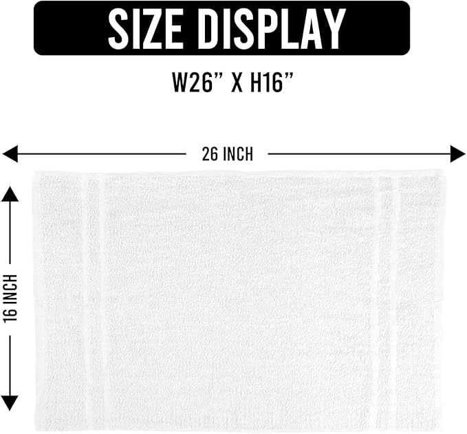 STF Linen Hand Towels (Pack of 40) - White Economy Salon & Spa Towels - 100% Cotton, Highly Absorbable, 16 x 27 Inches