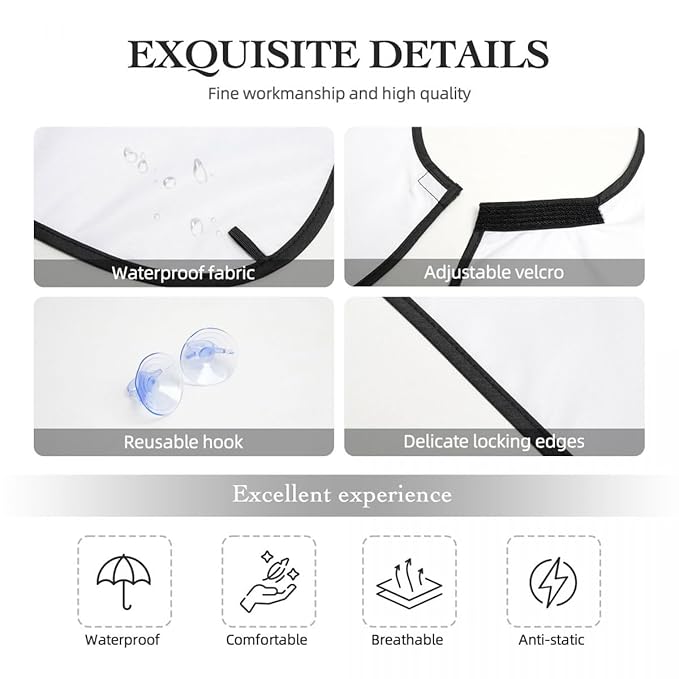 Custom Beard Bibs Apron Personalized Beard Hair Catcher Add Photo Picture Text Waterproof Beard Shave Cape for Shaving Trimming for Birthday Father's Day Gifts Sky Blue
