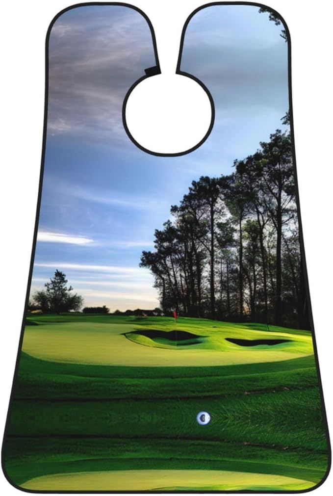 YQxwJL Golf Course And Tree Print Beard Bib Shaving Apron, Beard Hair Trimming Cape Gift For Dad