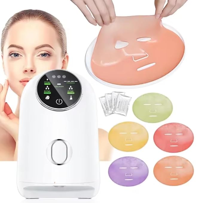 Hcircome Face Mask Maker Updated Facial Mask Machine with 32pcs Collagen Pills Make Face Masks Kit Home Automatic DIY Face Mask Maker, Facial Cream Maker Gifts for Women Girls