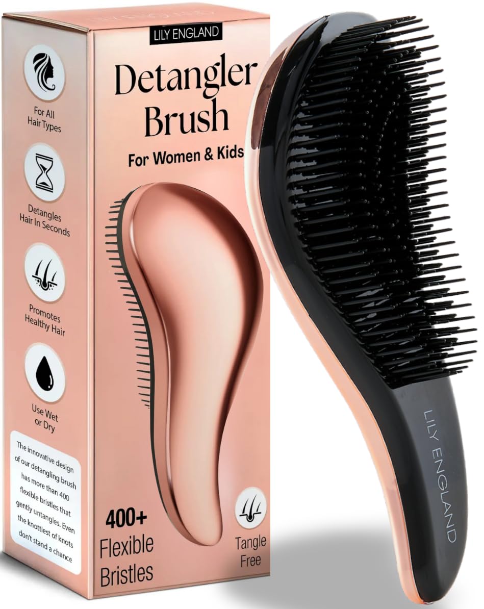 Lily England Detangler Hair Brush for Curly, Thick, Wet & Dry Hair, Petrol