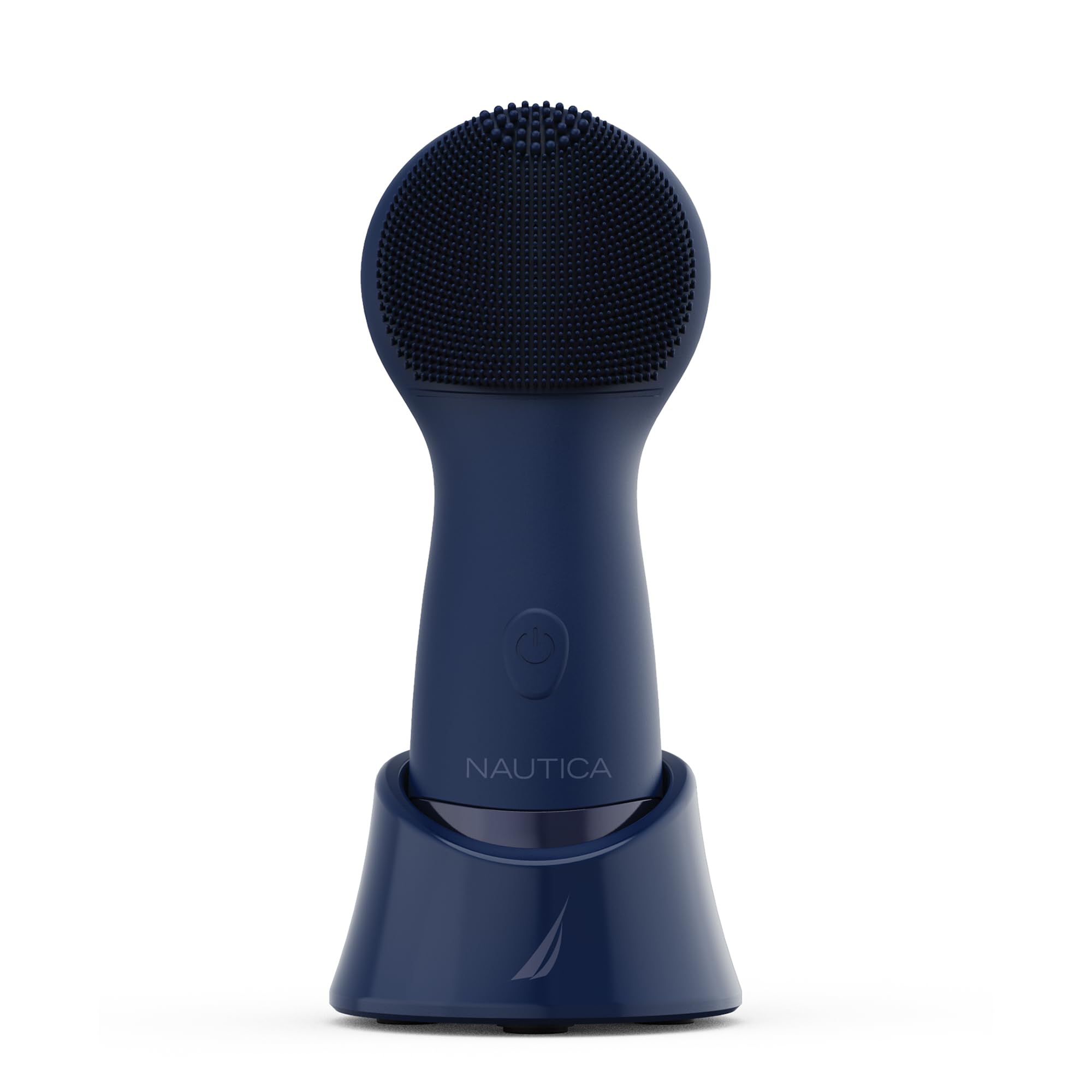 Nautica PC130 Sonic Facial Cleansing Brush Made with Ultra Hygienic Soft Silicone, Waterproof and Rechargeable Face Scrub Brush for Men & Women - (Navy)