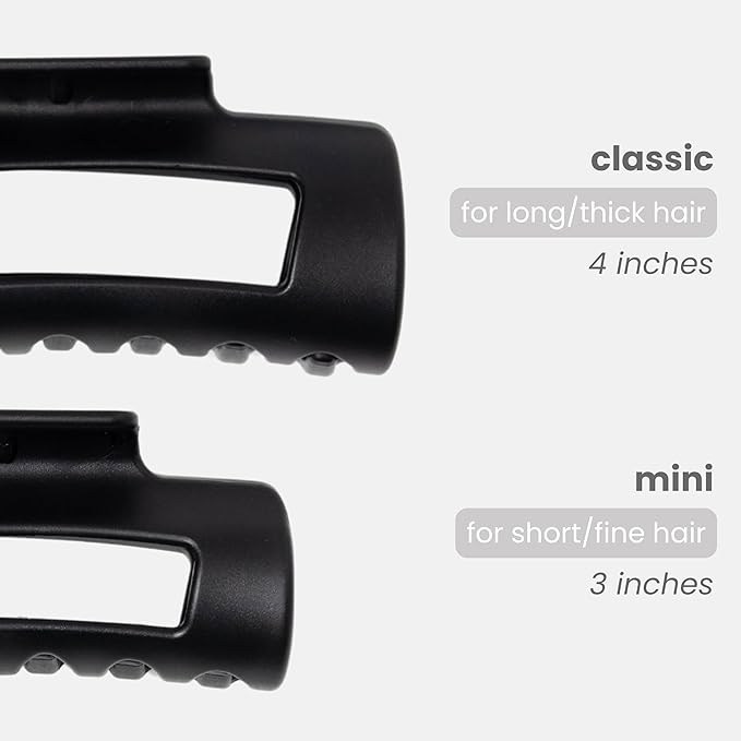 Mello Medium Hair Clip - Flexible Comfort Hair Claw for Women, Strong Hold for Thick & Thin Hair Styling, Durable Material, Matte Non-Slip Finish, Made in Korea, Patent Pending (Black, Medium)
