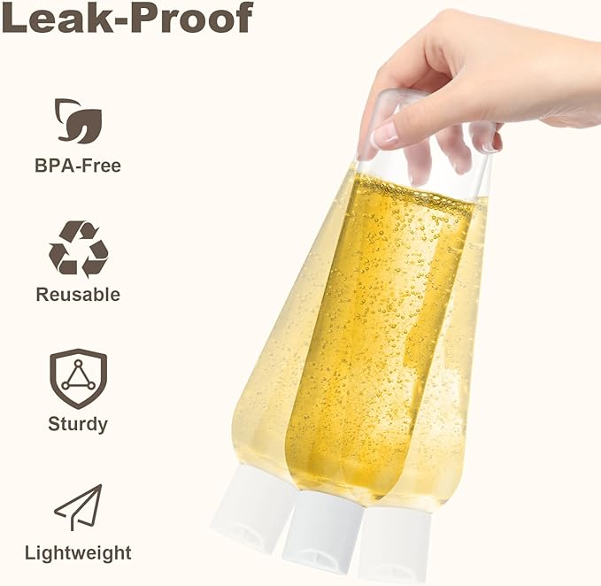 ZLEVEAYN 20 Pack 8 oz Clear Plastic Bottles with White Disc Caps Refillable Empty Squeeze Containers Cosmetic Bottles for Toiletries Conditioner Shampoo Lotions Gels
