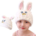 LCBD Microfiber Hair Towel Wrap for Kids, White Rabbit Dry Hair Cap Suck Water, Absorbent Quick Girls Boys Hair Drying Towel, Lightweight Bouncy Hat Headscarf for Wet Hair