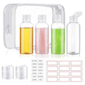 Wowang Travel Bottles for Toiletries 3.4oz 4 Pack TSA Approved Leak-Proof Travel Size Containers Squeezable Empty Plastic Toiletry Bottles for Shampoo, Conditioner, Body Wash (Clear)