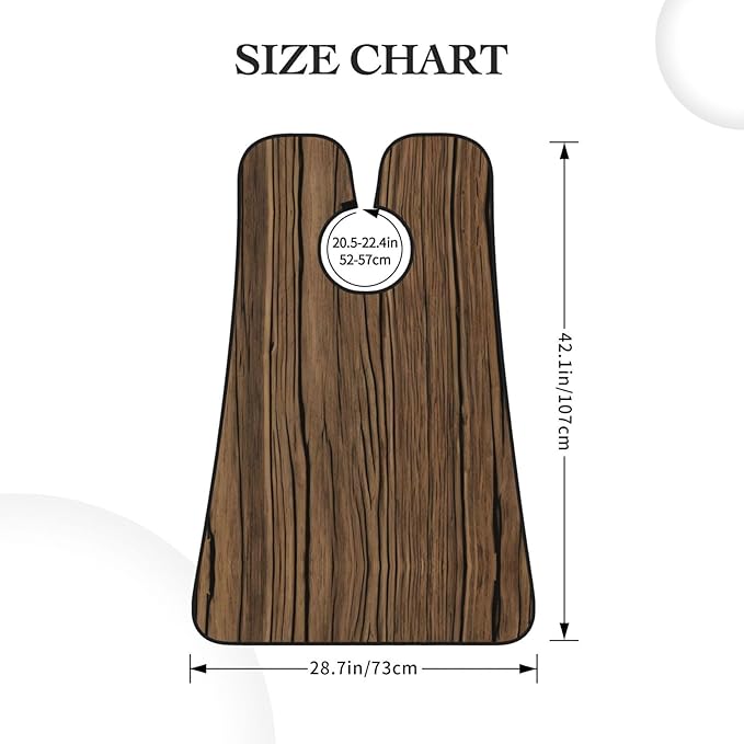 NOUZU Wood Grain Print Beard Bib Apron For Men, Beard Hair Catcher For Men Shaving Trimming,Beard Cape Cloth, Black
